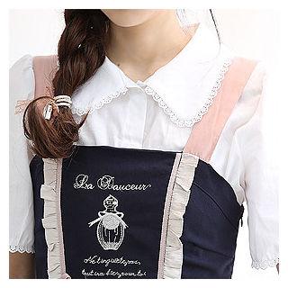 Perforated-trim Short-sleeve Blouse