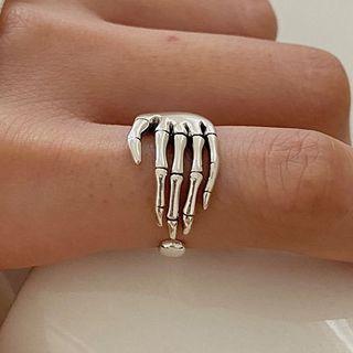 Skeleton Hand Alloy Ring Vintage Silver - One Size