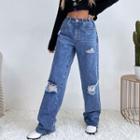 Distressed Regular Waist Loose-fit Jeans