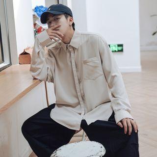 Long-sleeve Plain Button Down Shirt