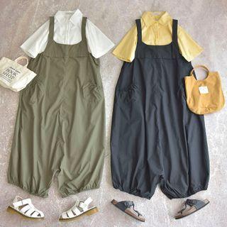Double-pocket Plain Cargo Jumper Pants