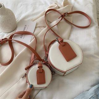 Contrast Color Round Crossbody Bag