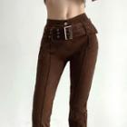 Corduroy Skinny Pant With Belt