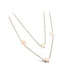 Simple And Fashion Plated Rose Gold 316l Stainless Steel Star Double Necklace Rose Gold - One Size