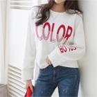 Letter-embroidered Loose-fit Sweatshirt
