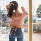 Tie-back Rib-knit Top