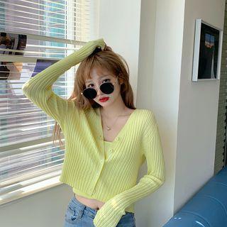 Cropped Knit Camisole / Cardigan