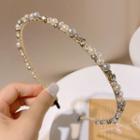 Faux Pearl Headband 1pc - Gold & White - One Size