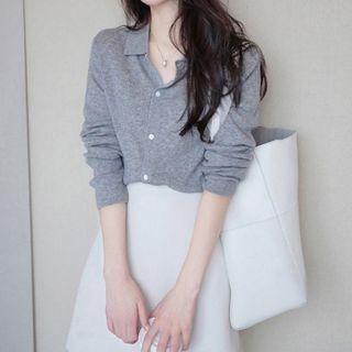 Set Polo-neck Cardigan + A-line Skirt