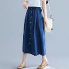 Plain Medium Maxi Semi Skirt