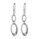Bling Bling Platinum Plated 925 Silver Round Oval Chain Dangle Earrings