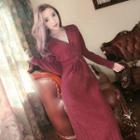 V-neck Long Sleeved Maxi Dress