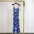 Flower Print Spaghetti Strap Cropped Jumpsuit