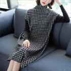Printed High Neck Shift Dress