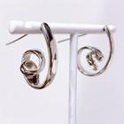 Twist Half-hoop Earring 1 Pair - Silver - One Size