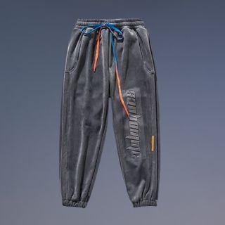 Corduroy Letter Print Sweatpants