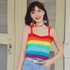 Crochet-knit Tank Top Color - One Size