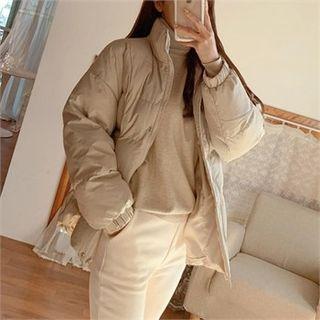 Buckle-waist Puffer Jacket