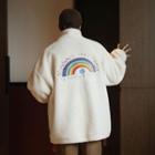 Rainbow Embroidered Fleece Jacket