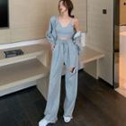Cropped Camisole Top / Ripped Joggers