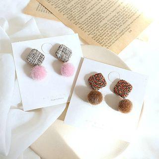 Fabric Square Chenille Dangle Earring