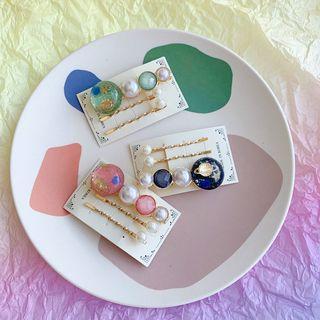 Set: Faux Pearl / Planet Hair Pin (assorted Designs)
