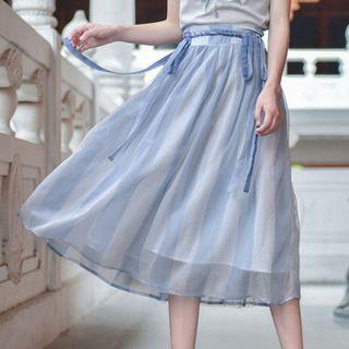 Two Tone Midi Skirt