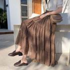 Patterned Tiered A-line Midi Chiffon Skirt