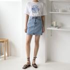 Washed Denim / Cotton Miniskirt
