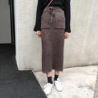 Pocket Front Knit Maxi Skirt