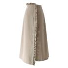Asymmetrical Frilled Midi A-line Skirt