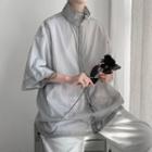 Short-sleeve Stand-collar Zip Jacket