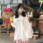 Long-sleeved Loose-fit Crewneck Cartoon Long T-shirt