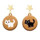 Non-matching Alloy Star Cat Dangle Earring