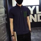 Dotted Pocket Short Sleeve Polo Shirt