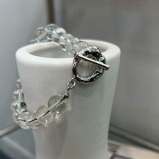 Transparent-bead T-bar Bracelet Transparent - One Size