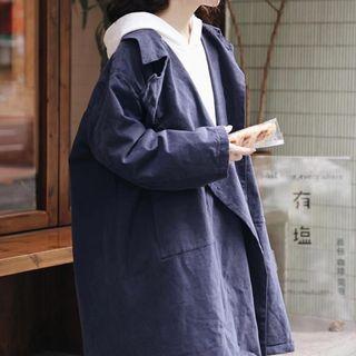 Double Breasted Trench Coat Blue - One Size