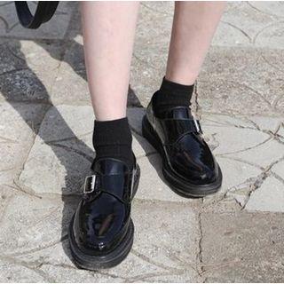 Patent Platform Strapped Shoes