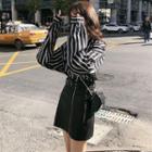 Striped Shirt / Mini Skirt / Set