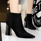 Pointed Chunky-heel Zip Ankle Boots