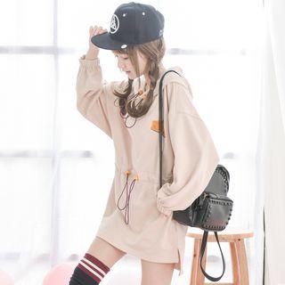 Cheese Applique Hooded Pullover Dress