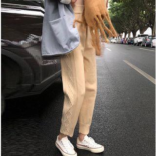 Cropped Cable-knit Pants