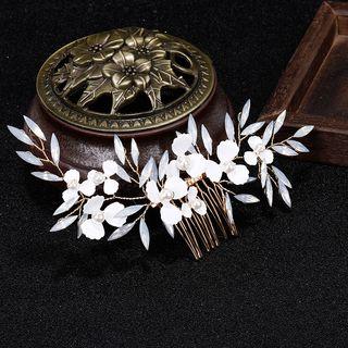 Flower Hair Comb White - One Size