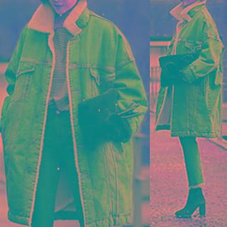 Button-up Denim Coat