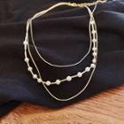 Alloy Faux Pearl Layered Necklace Necklace - One Size