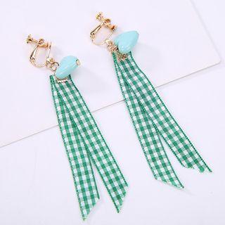 Gingham Strap Drop Earring