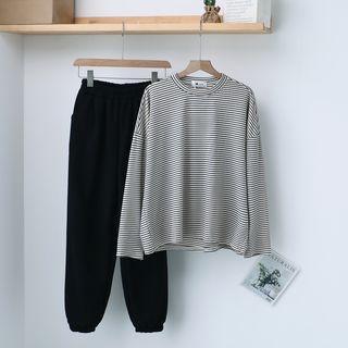 Striped Long-sleeve T-shirt / Harem Pants
