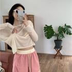 Long-sleeve Plain T-shirt / Sweatshorts