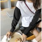 Mock-two Long-sleeve Loose-fit T-shirt As Figure - One Size