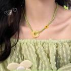 Flower Acrylic Pendant Necklace Pendant Necklace - Green - One Size